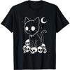 Luckyuan Кот Черепа Кошки Жуткий Милый Котенок Готика Черный Альт Альтернативная Футболка