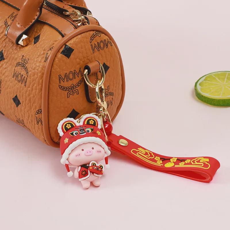 Креативный брелок с головой тигра и танцем льва - милый подарочный кулон в виде шляпы