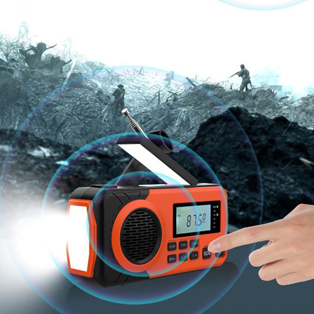 Аварийное радио с ручным приводом AM/FM/SW с сигналом SOS, фонариком, портативное погодное радио для кемпинга на открытом воздухе и чрезвычайных ситуаций
