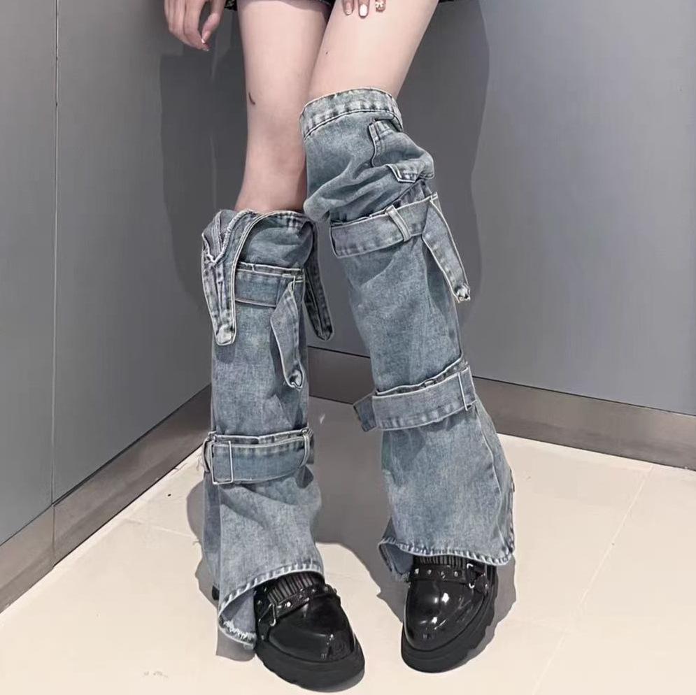 Скелетные сетчатые гетры до бедра: Носки с клёшем и сборками в стиле тёмной субкультуры