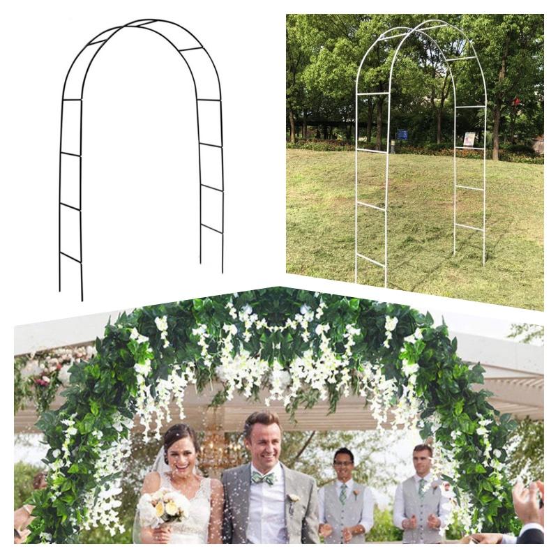 Простая арочная решетка для вьющихся растений Складная металлическая рама Черный/белый