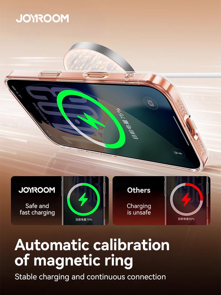 Joyroom Magnetic Case For 17 Pro Max Case Anti Yellow Transparent Cover For 17 Pro Max Wireless Charger Thin Cover