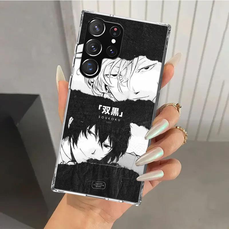 Чехол для телефона Bungo Stray Dogs Double Black для Samsung Galaxy S25 S24 S23 Ultra S22 S21 Plus S20 FE S10 + S10E S25U Мягкая печать Она