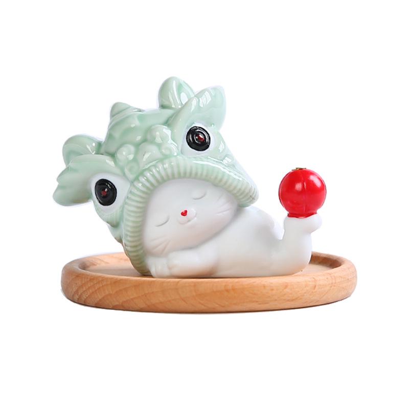 Керамический Держатель для благовоний в виде кота: Милый ornament-питомец «Танец льва» для декора дома.