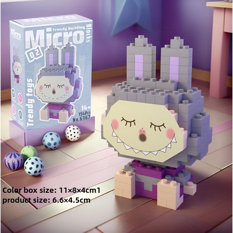 Лабубу мелкий строительный блок, совместимый со строительным блоком Lego, собранный строительный блок Лабубу, детская развивающая игрушка, украшение