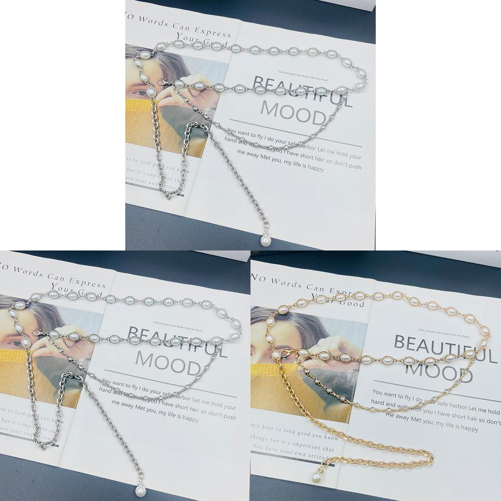 Y2k Metallic Waist Belt With Waterdiamond Embellishments For Female Fashion