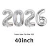 2026 Large Foil Number Balloons Set: 32'' & 40'' for New Year's Celebrations
