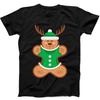 Christmas Gingerbread Reindeer Elf Best Seller Funny Gift Tee Black T Shirt 140
