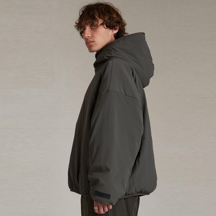 Fear of God Essentials Утепленная толстовка с молнией до середины Черная Мужская Одежда 202SP244330F