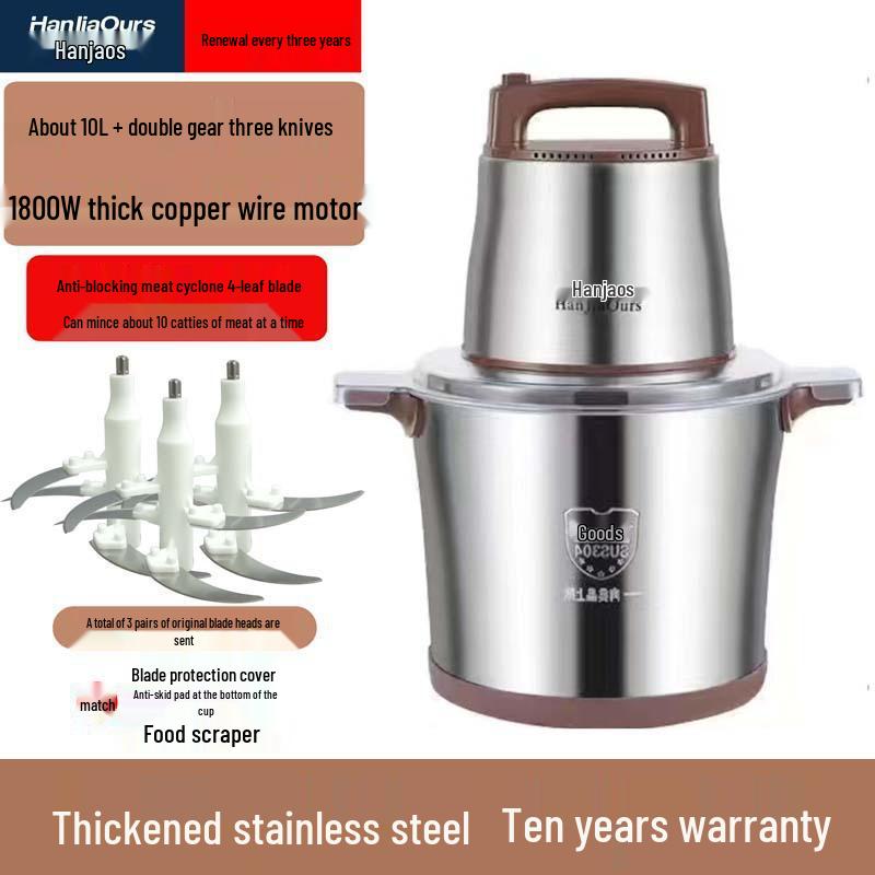 High-Power Multi-Functional Meat Grinder & Food Processor - Dough, Chili, Garlic, Ginger, Meat Paste