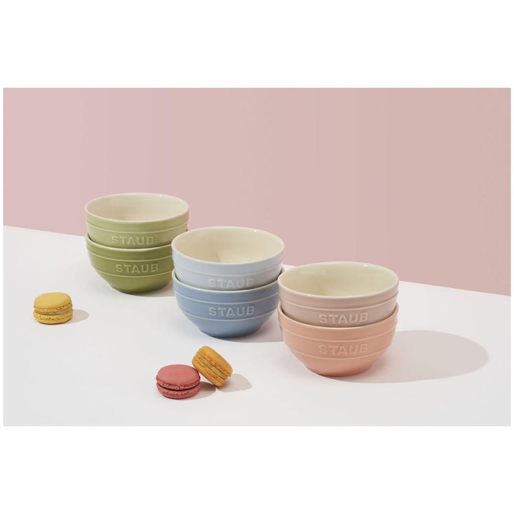Staub Ceramic Bowl 12cm Macaron Colors Gift Soup Microwave Safe Japanese 6-Piece Set, - Set, Bowl, Heat-Resistant Ceramic, [Official Retailer]