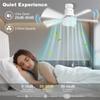 Socket Fan Light with Remote, Small Ceiling Fans with Lights, 3 Color Dimmable LED Light Bulb Fan,Screw-in E26/E27 Base for Room