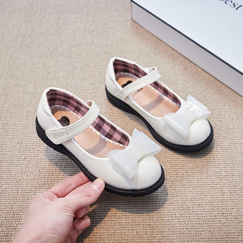 Girls' leather shoes, spring and autumn fashion new children's shoes, girls' performance shoes, black soft-soled single shoes for little girls