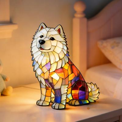 Ночник Смола Светодиодный Ночник Настольная Лампа 3D Серия Собак Теплое Свечение Прикроватная Лампа Ванная Комната