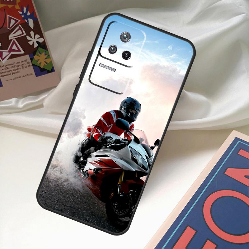 Moto Cross Motorcycle Sports Case For POCO X6 Pro X3 X5 F3 F5 M5s M6 Pro Xiaomi 14 Ultra 11T 12T 13T Pro 12 13 Lite Cover