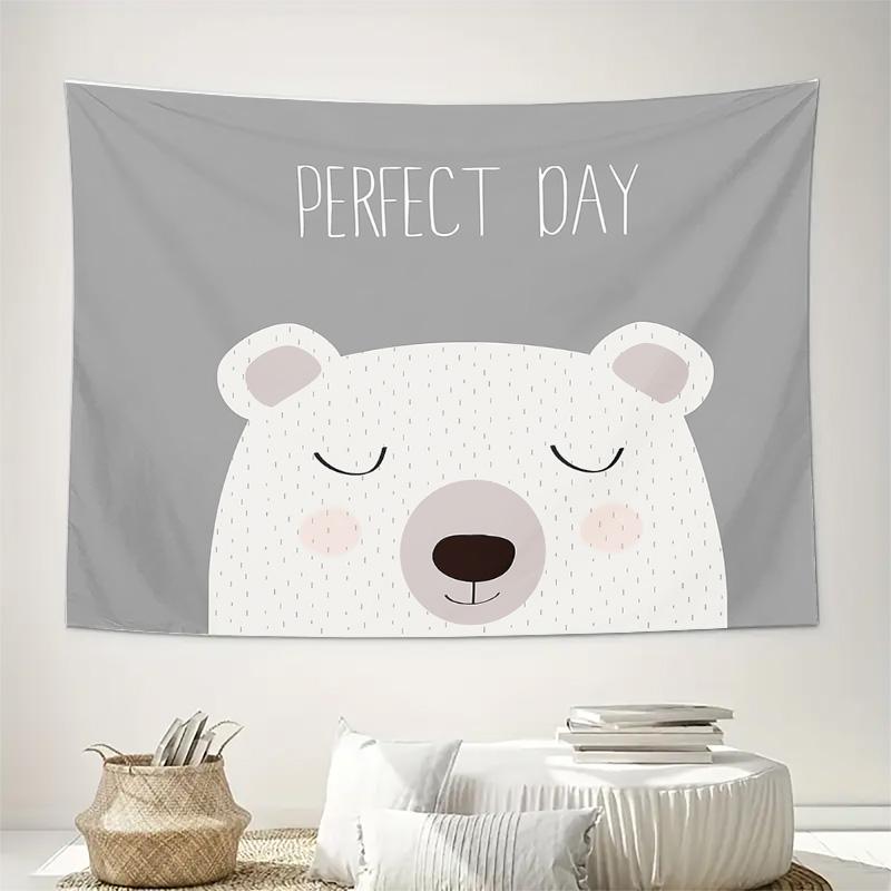 Cute Bear Tapestry Wall Hanging Anime Room Decor Forest Animal Aesthetic Wall Art Home Decor Living Room Bedroom Dorm Decor Gift
