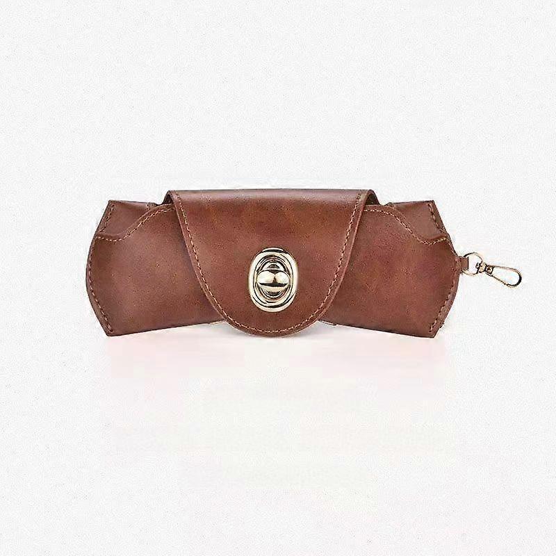 Vintage Premium Quality Eyeglasses Case for Men, Portable Soft Leather Sunglasses Holder with Lanyard, Stylish Optical Storage Box