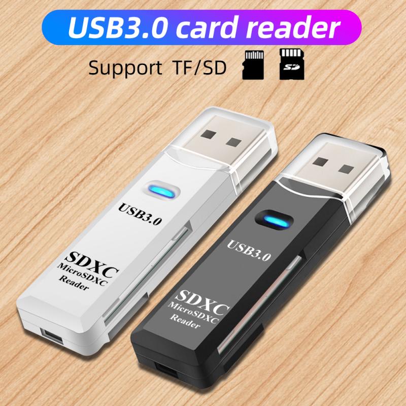 FONKEN USB-устройство для чтения карт памяти 3,0 TF SD-устройство для чтения карт памяти 2 в 1, адаптер для устройства чтения карт памяти, ПК, ноутбука, устройство чтения смарт-карт памяти, адаптер MicroSDXC Rider