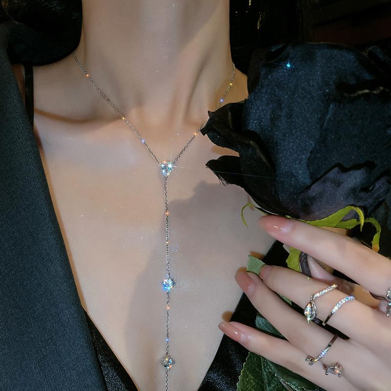 Элегантное циркониевое колье-капля - Роскошное украшение на ключицу для женщин