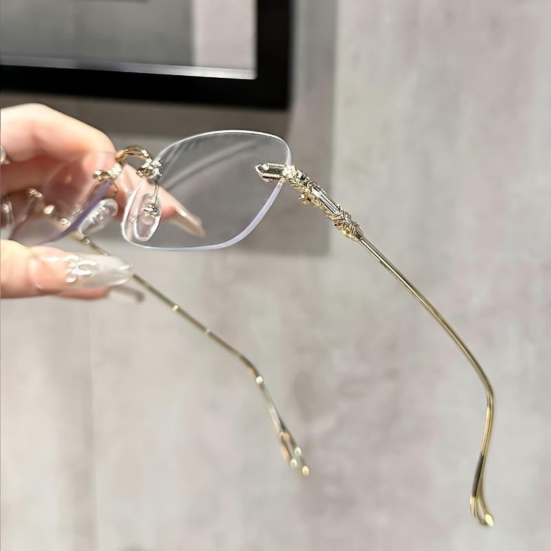 1 шт. женских безободковых элегантных и модных прозрачных очков, подходящих для повседневной жизни