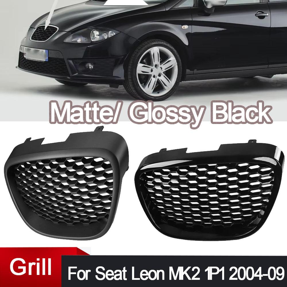 JZVL4 Honeycomb Front Bumper Grill for Seat Leon MK2 1P1 Altea XL Toledo Mk3 2006-2009 Honeycomb Grille Mesh Badgeless Grille