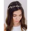 SWEETV Handmade Wedding Headband Flower-Leaf Bridal Headpieces for Wedding Hair Accessories Brides Hair Pieces Gold