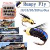 10/15/20/25Pcs/Box Trout Fishing Lures Brass Bead Head Fly Fast Sinking Fishing Hook Bait Wet Fly For Trout Fishing Lures Baits