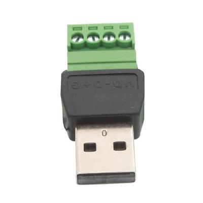 Адаптер USB 2.0 A папа на 4-контактные винтовые клеммы, Беспаечные разъемы, Быстрая установка, Штекеры для винтовых клемм