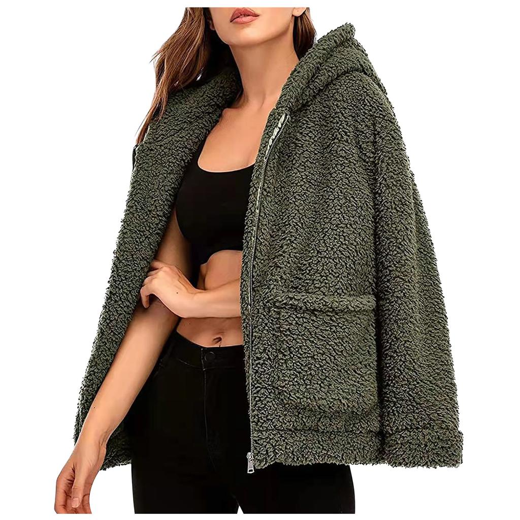 Модный повседневный женский свитер с капюшоном, плюшевый карманный топ, однотонное пальто