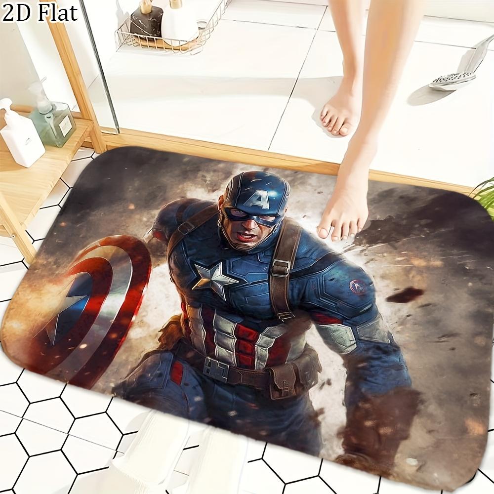 1pc Flannel Rug Marvel Superheroes Bathroom Mat, Multiple Sizes, Multi-functional for Daily Use, Suitable for Bathroom, Entran