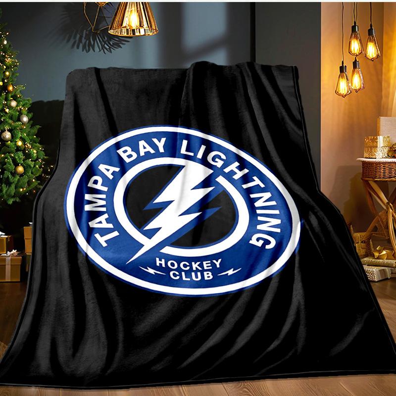 Bay Lightning Hockey Blanket Flannel Throw for Sofa, Indoor, Camping, Living Room, Office, Chair, And Bed Soft Birthday Gift