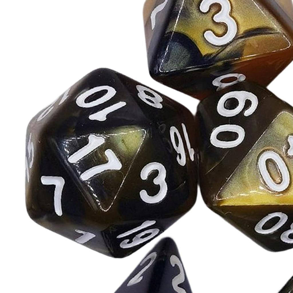 7 Штук Акриловые Многогранные Кубики d6 d4 D8 D10 D12 D20 Подарки Настольная Игра Реквизит Прочные для Ролевых