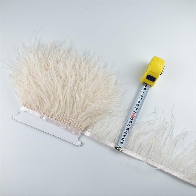 Feather1M 5M 10Meters Ostrich Feather Skirt Fringe Trims 10-15CM Ostrich Feather Ribbon Feathers for Crafts Wedding Feathers Decoration
