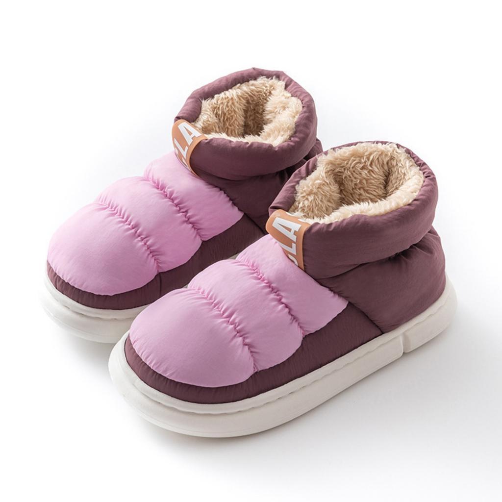 Medium High Top, Down and Cotton Shoes, Contrasting Colors, Men's and Women's, Couple's Styles, External Shoes, Warm Shoes, Plush Shoes