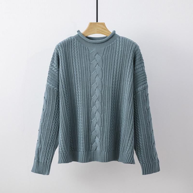 Свитер для женщин осень зима утолщенный пуловер теплый вязаный свитер длинный рукав джемпер свитер оверсайз топы