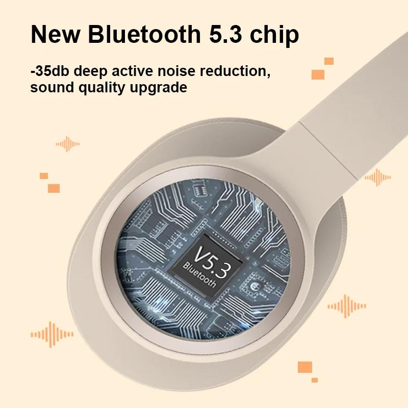 Наушники с активным шумоподавлением Беспроводные гарнитуры Bluetooth Активное шумоподавление с микрофоном Наушники для музыки Игровые спортивные наушники Складные P3960