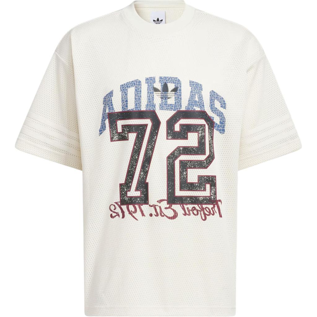 Adidas Оригинальная ретро футболка с коротким рукавом Ss25 Серия баскетбол Сетчатый логотип Буквы Свободная Футболка Унисекс Топы KF0721