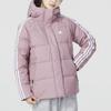 Adidas W 3St Puff Jacket Logo Striped Printed Hoodie Zip Long Sleeve Down Coat Women Jackets Pink HR8446
