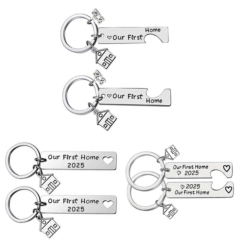 Elegant 2025 Moving Day Keychain Thoughtful 2025 Housewarming Gift Keychain In Stainless Steel for Friends Family