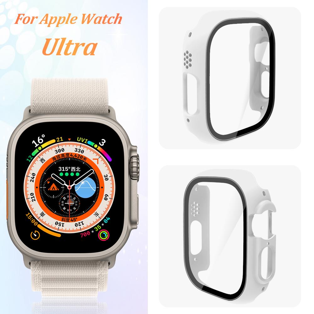Стекло+Чехол для Apple Watch Series 7/8/9 41мм 45мм Защитное стекло для экрана 44мм40мм Бампер для iWatch Ultra/Ultra2 49мм Защитный чехол
