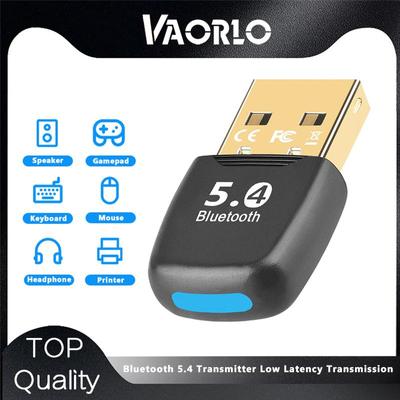 VAORLO USB Dongle Bluetooth 5.4 Адаптер с низкой задержкой передачи данных для мыши, клавиатуры, наушников, принтера, геймпада, поддержки вызовов
