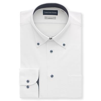 Деловая рубашка Yofuku no Aoyama, технология Non-Iron, длинный рукав, устойчивая к сминанию, воротник на пуговицах, стандартный размер, мужская, белая/тканый узор 2