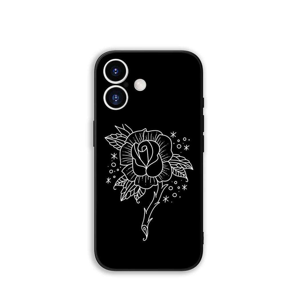 Для Apple iPhone 16 15 14 Plus 13 12 Mini 17 Pro Max + ProMax 16E Air 15+ Чехол для телефона Черный Белый Розовый Цветок Корпус
