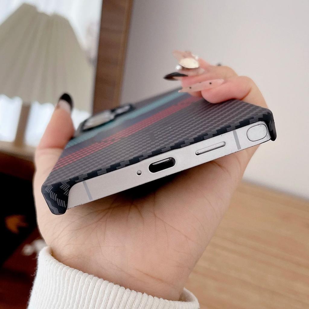 Магнитный Чехол с Узором под Углеволокно для Magsafe для Samsung S25 S24 S23 S22 Note 20 Plus Ultra FE Безрамочный Матовый Бампер