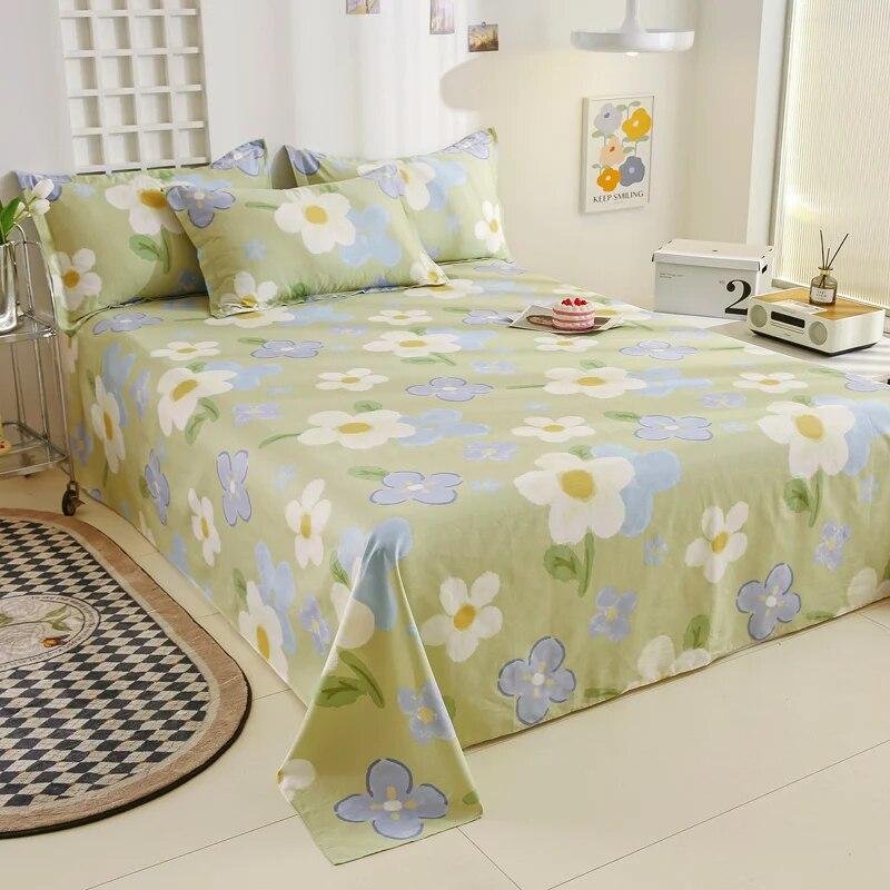 Простая хлопковая простыня с принтом, современная большая простыня, удобное студенческое покрывало, универсальная пылезащитная простыня Four Seasons