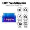 Мини ELM327 Bluetooth OBD2 Сканер Считыватель кодов V1.5/V2.1 Инструменты для диагностики автомобиля Проверка двигателя Сканирование Детектор неисправностей автомобиля 16PIN