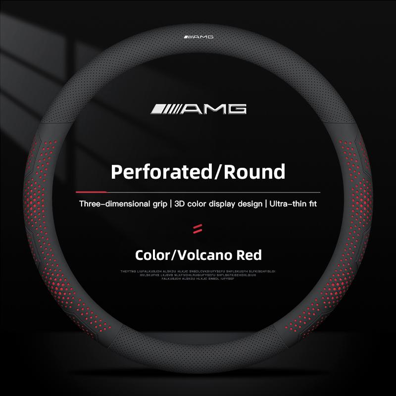 OZQU2 Car Leather Steering Wheel Cover Anti-slip Accessories For Mercedes Benz AMG W203 W205 W206 W140 W169 GLK GLC W176 W124 W126 GLE