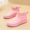 Women's Rain Shoes Short Tube New Fashion Outer Wear Student Water Shoes Warm Kitchen Work Non-slip Rain Boots Fashion Rubber Shoes Men