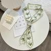 High-Grade Flower Print Long Silk Scarf Hair Band Ribbon Tied-up Hair Long Bow Vintage Satin Ribbon Hair Accessories For Women