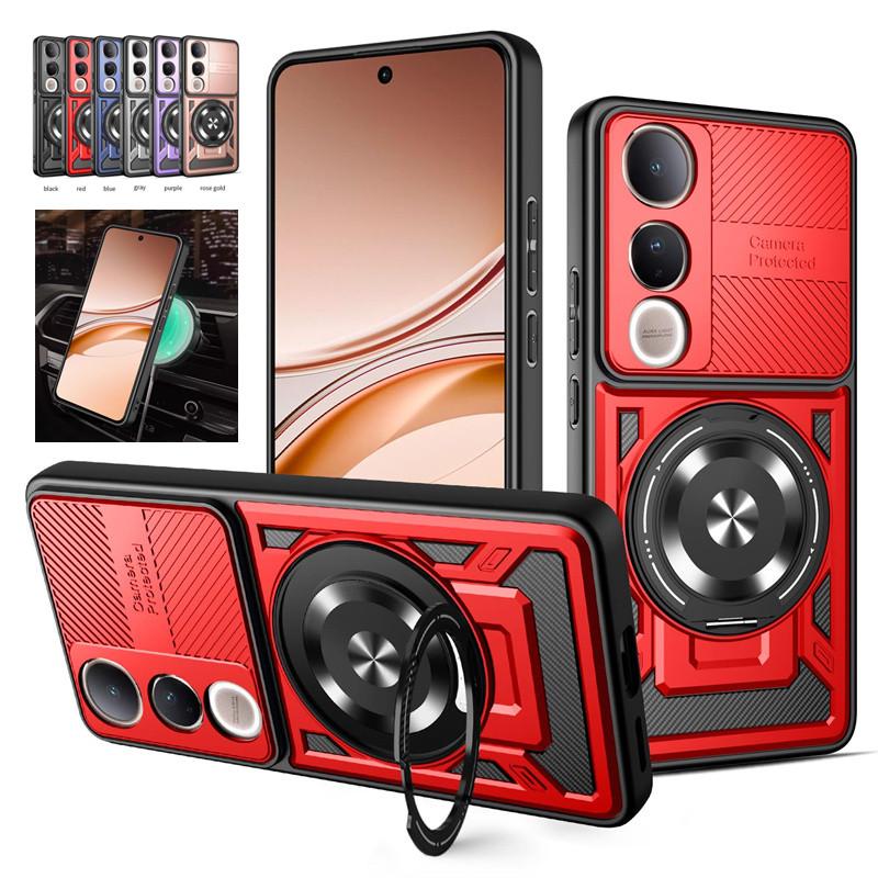 Противоударный бронированный чехол для Vivo V50 Lite 5G V50e Защитная крышка Держатель-кольцо Подставка Ударопрочный Capa Shell Fundas